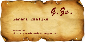 Garami Zselyke névjegykártya